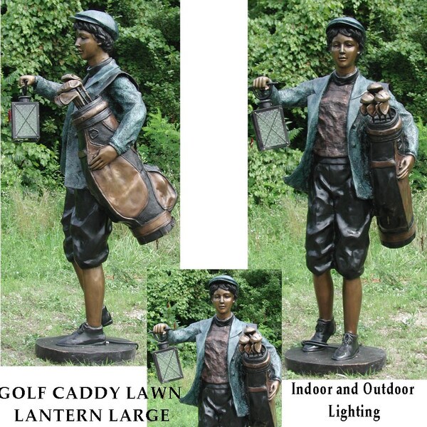 Shop our large scale Golf Caddy Lawn Lantern Large Garden Statue